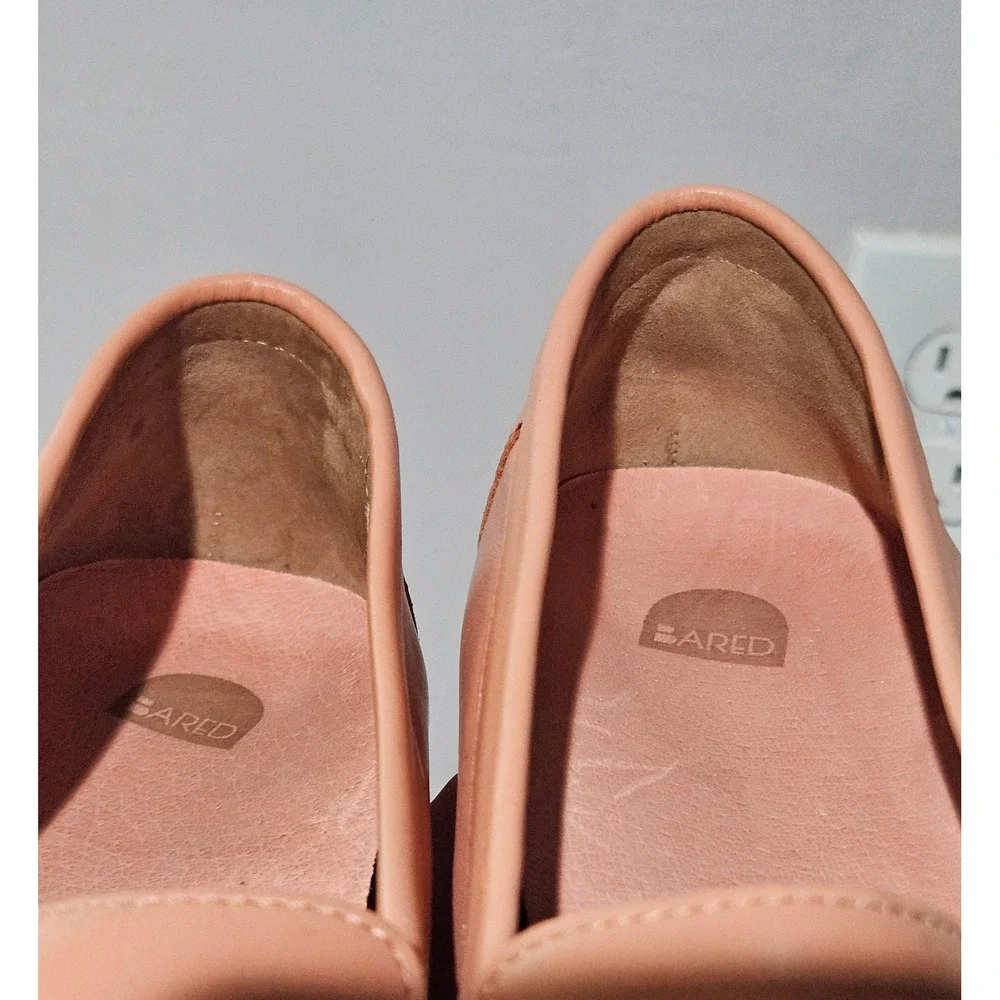 Bared Footwear Womens Pink Leather Tassel Loafers Driving Shoes Size 41